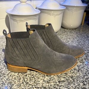 Grey Faux Suede Chelsea Boot Shoes
